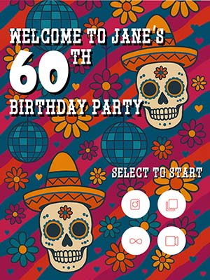 Example of a personalised Pixel Pop photo booth design