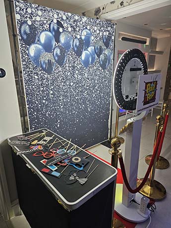 16th Birthday with Modern Pod Selfie Booth, backdrop and props