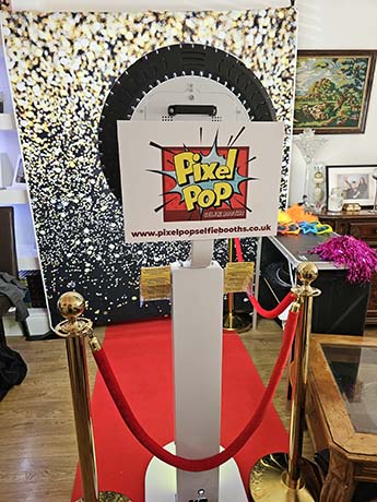 Modern Pod Selfie Booth, VIP package and backdrop